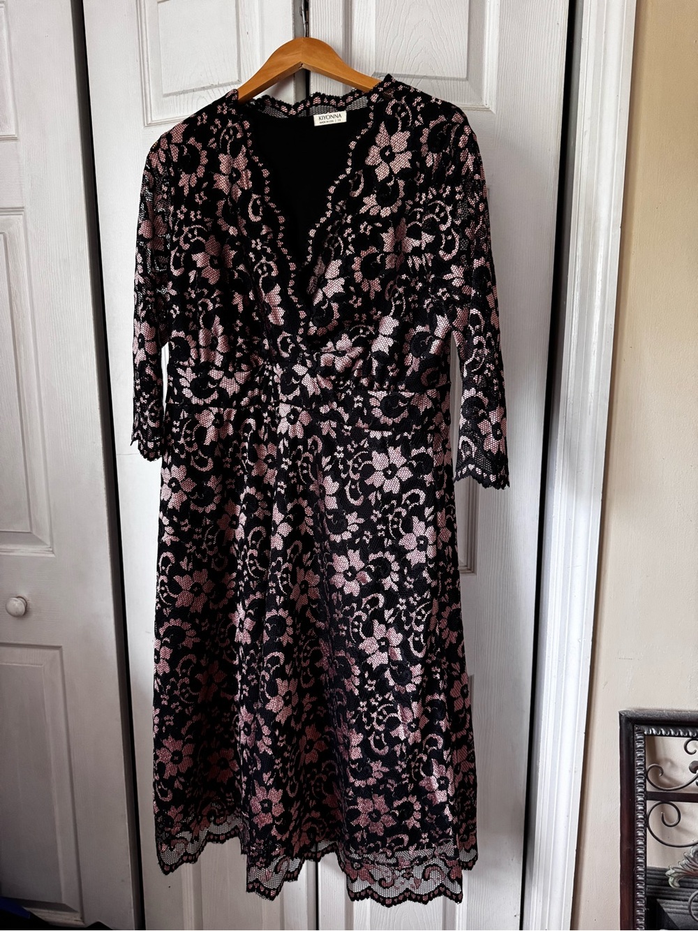 Kiyonna Black Dress with Blush Lace Accents - Picture 8 of 8